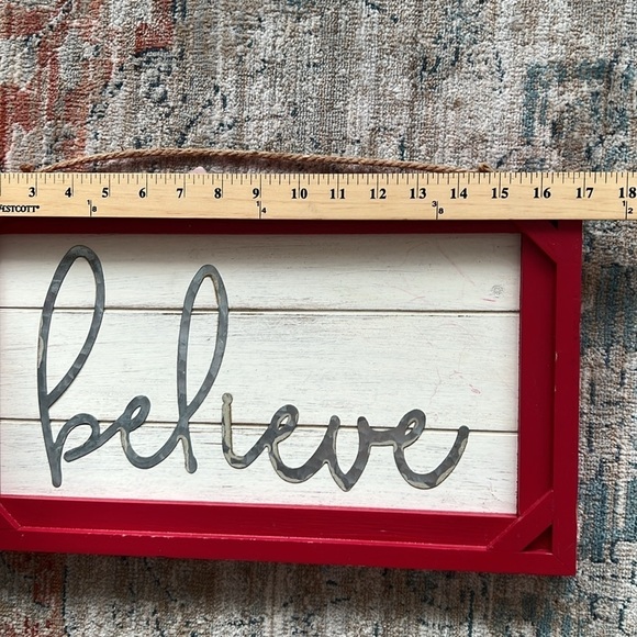 Believe Farm House Distressed Wood Sign New With Tags - Picture 7 of 9